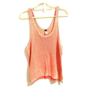 Free people orange knit tank top